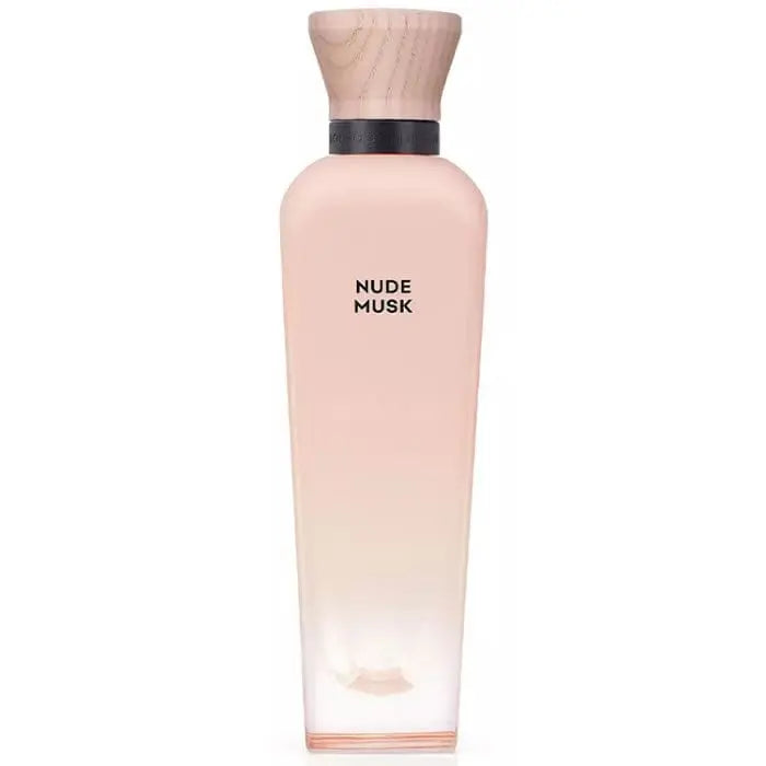 Adolfo Dominguez Nude Musk perfume spray 120ml featuring a sleek bottle, displayed on a neutral background.