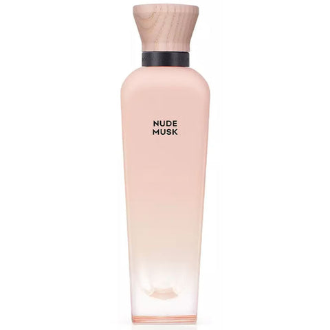 Adolfo Dominguez Nude Musk Eau de Perfume spray 120ml bottle with a minimalist design, showcased against a neutral background.