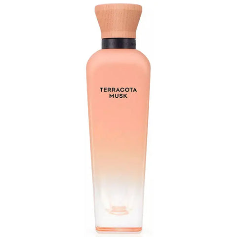 Adolfo Dominguez Terracota Musk Eau De Perfume spray 120ml, featuring a sleek bottle with terracotta and musk scent elements.