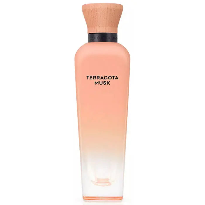Adolfo Dominguez Terracota Musk Eau De Perfume spray bottle, 120ml, with elegant packaging and brand label visible.