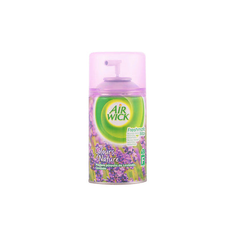 Air-Wick Freshmatic lavender air freshener refill in 250ml bottle with purple packaging, designed for ambient air freshness.