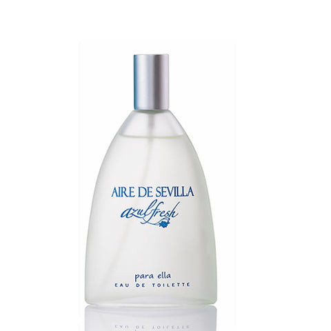 A 150ml bottle of Aire De Sevilla Azul Fresh Eau De Toilette spray by Jag Couture London and New York, with blue packaging.