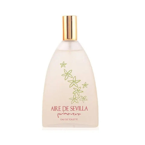 A 150ml bottle of Aire De Sevilla Primavera Eau De Toilette spray by Jag Couture London New York, with floral design and perfume cap.