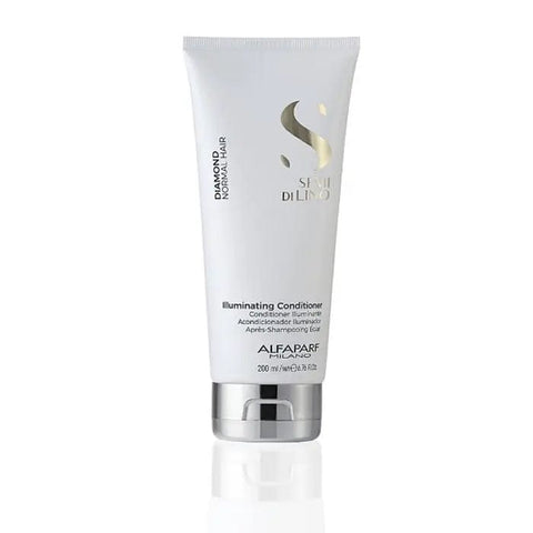 Alfaparf Milano Semi Di Lino Diamond Illuminating Conditioner in 200ml bottle, designed to add shine and nourish hair.