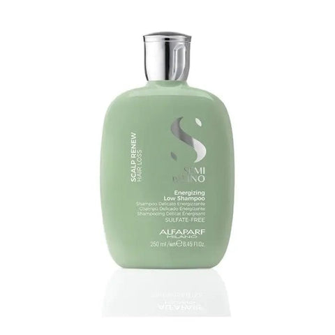 Alfaparf Milano Semi Di Lino Scalp Renew Energizing Shampoo 250ml bottle with sleek packaging and label.