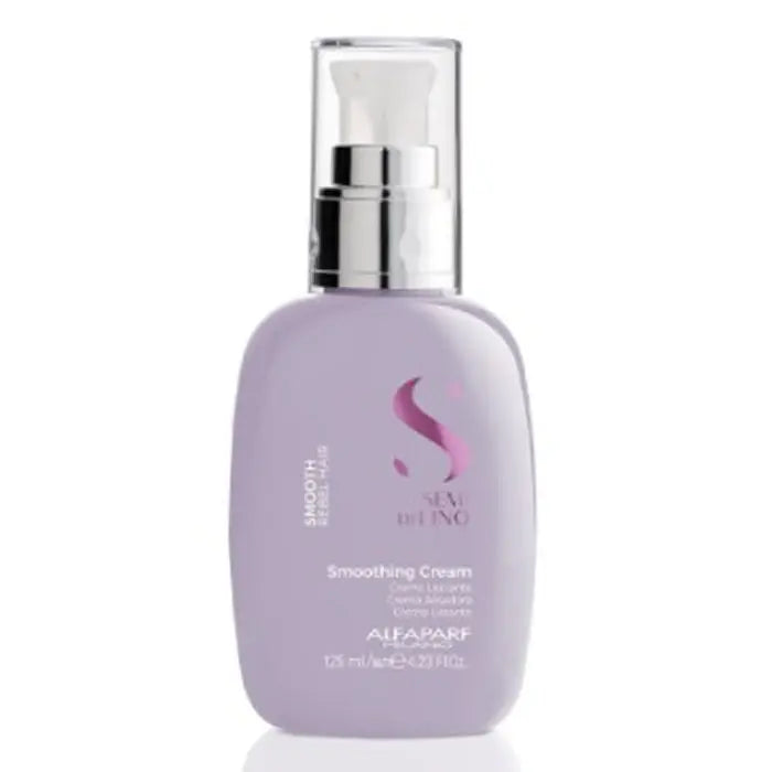 Alfaparf Milano Semi Di Lino Smooth Smoothing Cream in 125ml jar, designed for sleek, frizz-free hair care, by Jag Couture London.