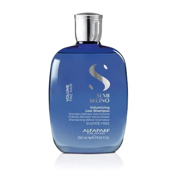 Alfaparf Milano Semi Di Lino Volume volumizing low shampoo in 250ml bottle, suitable for adding volume to hair.