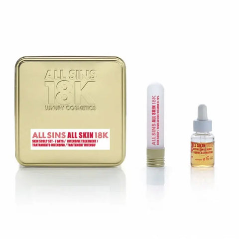 Jag Couture London All Sins 18k All Skin Sculp 7 Days Intensive Treatment Set with two skincare pieces, designed for skin rejuvenation.