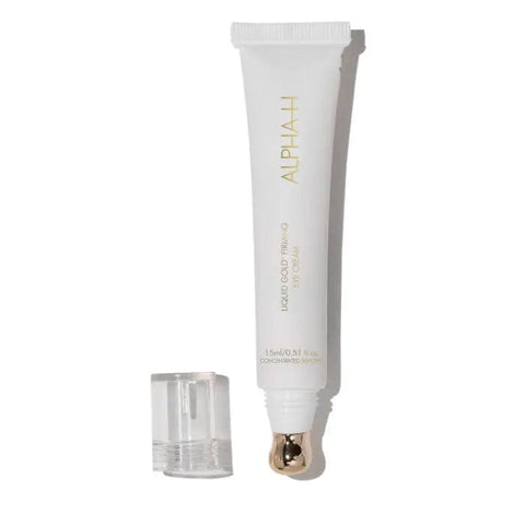 Jag Couture London Liquid Gold Firming Eye Cream in 15ml jar, featuring a luxurious eye treatment with gold-infused formula.