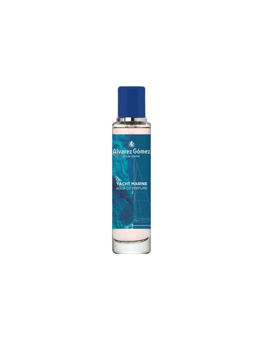 Alvarez Gómez Yacht Marine Pour Homme perfume bottle, marine scent, elegant design, on a neutral background.
