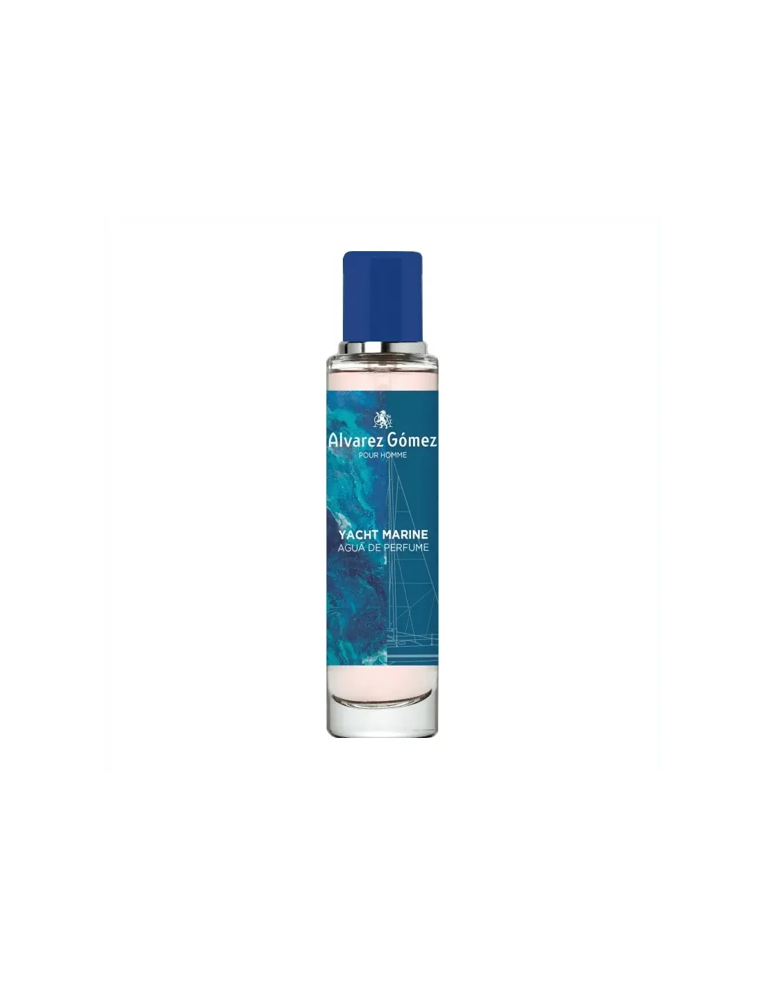 Alvarez Gómez Yacht Marine Pour Homme 30 fragrance bottle, masculine scent with nautical-inspired design, in a sleek glass container.