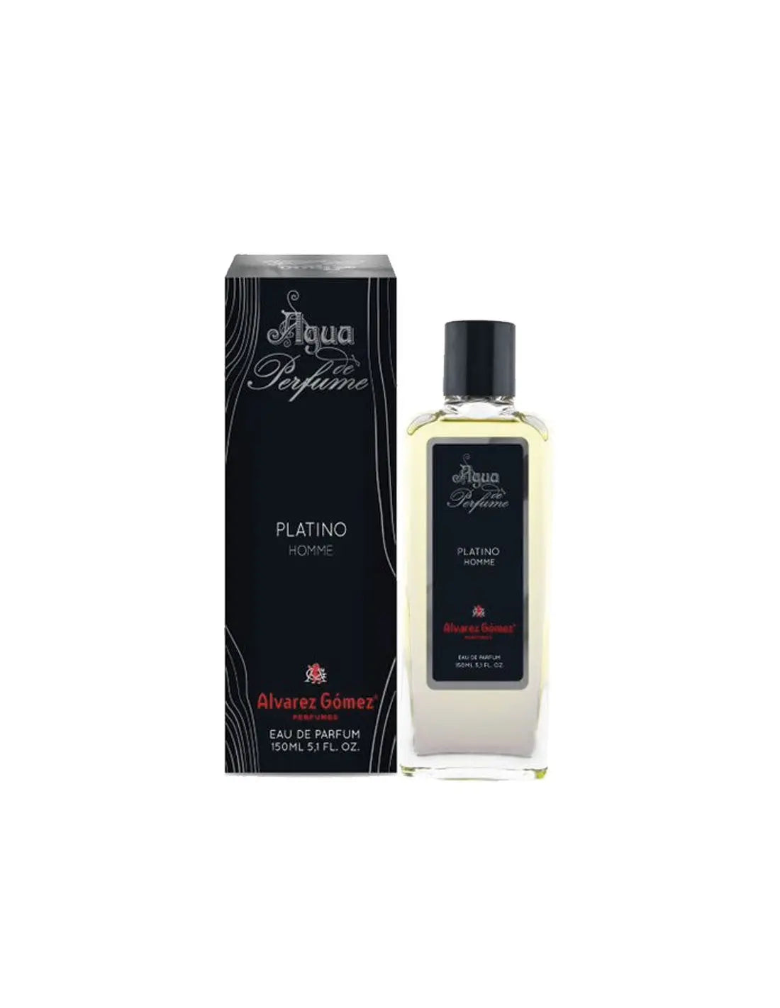 Alvarez Gómez Platino Homme Eau de Parfum spray in 150ml bottle, featuring sleek packaging and elegant design.