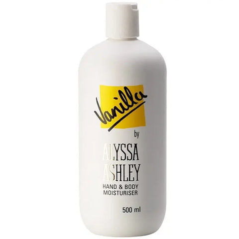 Alyssa Ashley Vanilla hand and body moisturizer in a 500ml jar, with a smooth, creamy texture and vanilla scent, by Jag Couture London.