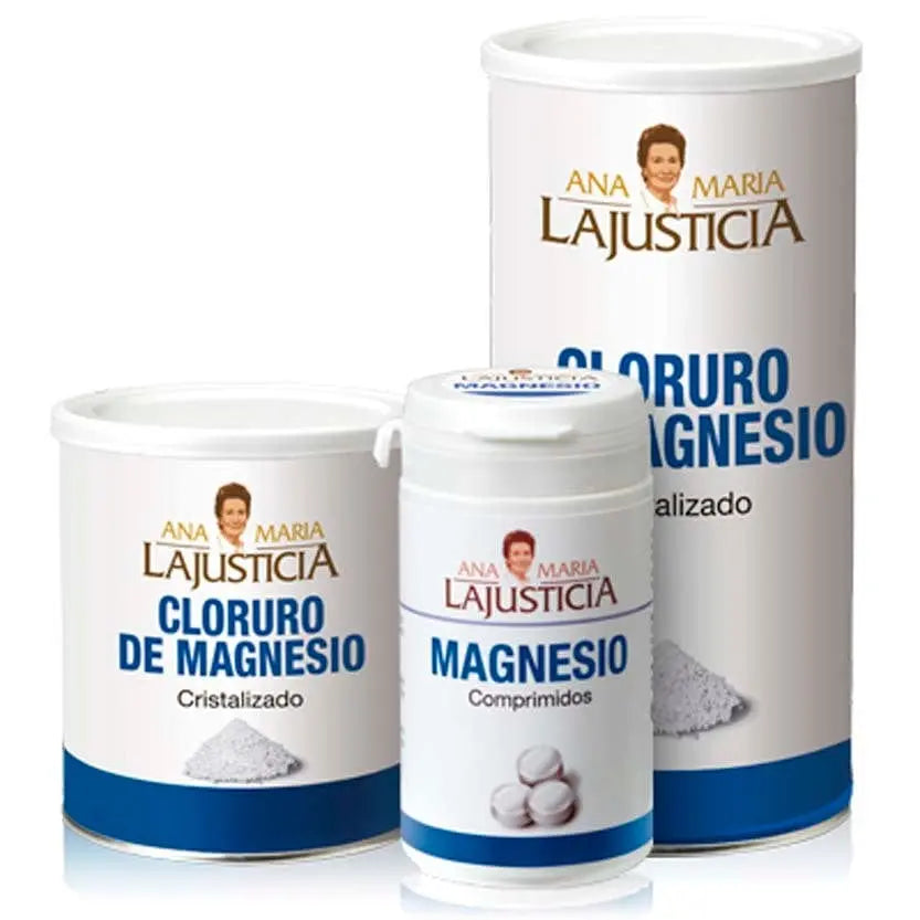 Ana María Lajusticia Cloruro de Magnesio polvo en envase de 400g, con etiqueta y marca Jag Couture London - New York