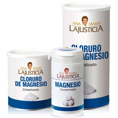 Ana María Lajusticia Cloruro de Magnesio polvo en envase de 400g, con etiqueta y marca Jag Couture London - New York