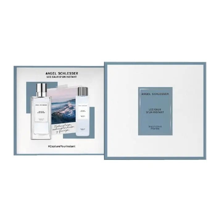Two Angel Schlesser Instinctive Marine Eau de Toilette 100ml spray bottles in a set, showcasing the sleek packaging and design.