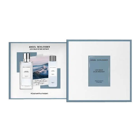 Angel Schlesser Instinctive Marine Eau de Toilette spray 100ml set of two bottles, featuring sleek glass bottles with marine-inspired labels.