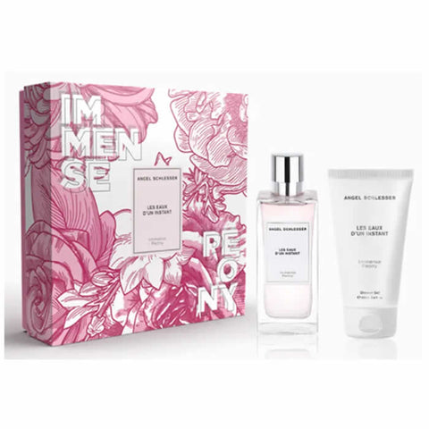 Set of two Angel Schlesser Les Eaux D'Un Instant Immense Peony Eau de Toilette sprays, 100ml each, with floral peony scent.