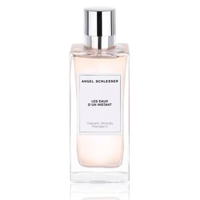 Angel Schlesser Les Eaux D´Un Instant Vibrant Woody Mandarin Eau de Toilette spray 150ml, featuring a sleek bottle design.