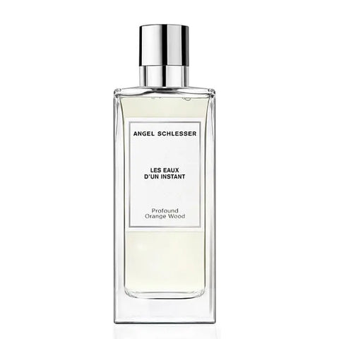 Angel Schlesser Profund Orange Wood Eau De Toilette spray in 150ml bottle, featuring a sleek design and orange accents.