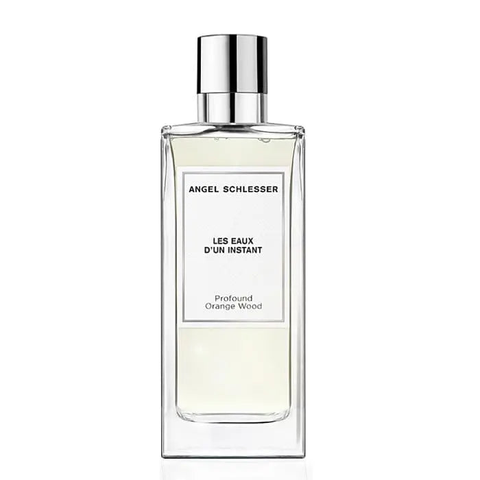 Angel Schlesser Profund Orange Wood Eau De Toilette spray 150ml, featuring a sleek bottle with orange accents and elegant branding.