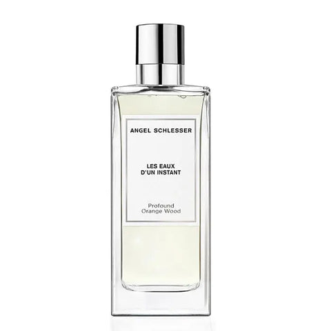 Angel Schlesser Profund Orange Wood Eau De Toilette spray 150ml, showcasing the elegant bottle with orange accents and minimalist design.