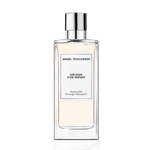 Angel Schlesser Splendid Orange Blossom Eau De Toilette spray, 100ml, featuring a sleek bottle with a vibrant orange blossom design.