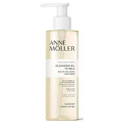 Anne Möller An Clean Up Cleansing Oil to Milk bottle, 200ml, with the product label visible in a clear, close-up shot