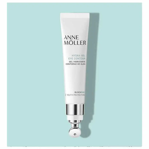 Anne Moller Blockage Hydra Gel Eye Contour in 15ml jar, featuring soothing gel formula for the delicate eye area.