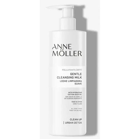 Anne Möller Clean Up Gentle Remover Milk in 400ml bottle, shown with soft packaging and product label.