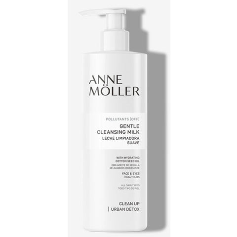 Anne Möller Clean Up Gentle Remover Milk in 400ml bottle, suitable for gentle facial cleansing, from Jag Couture London New York.