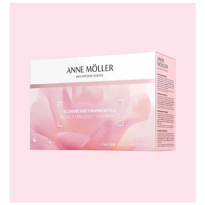 Set of four Anne Möller Glow Firming Cream SPF15 50ml jars, skincare product by Jag Couture London and New York.