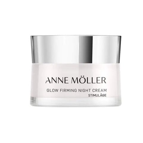 Anne Möller Glow Firming Night Cream 50ml jar, smooth texture and elegant packaging from Jag Couture London - New York.