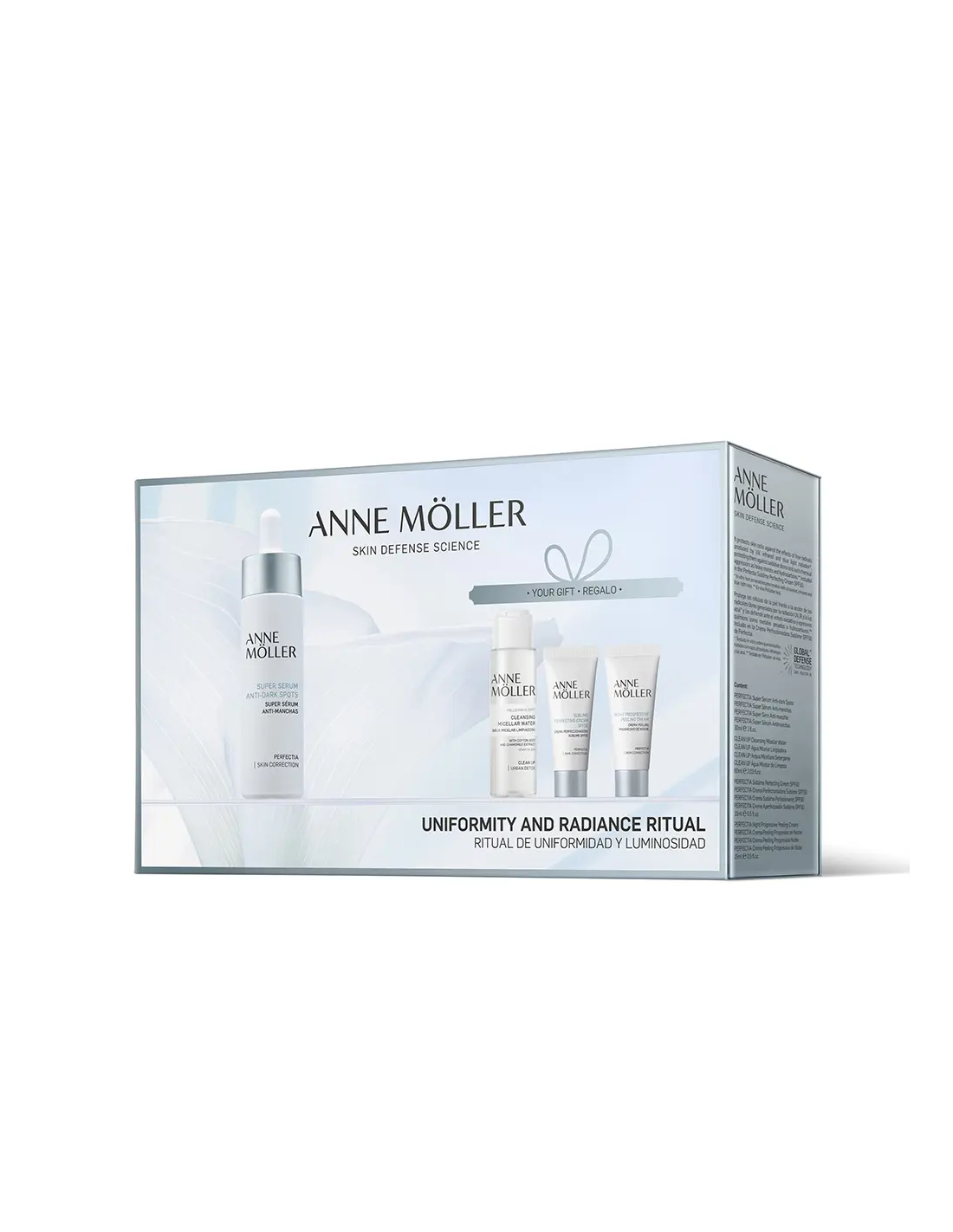 Anne Möller Living Perfectia Day and Night Ritual set with 50ml bottles, featuring skincare products from Anne Möller by Jag Couture London.