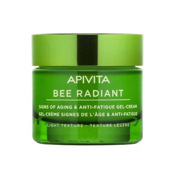 Apivita Bee Radiant Gel-Cream with light texture, 50ml, skincare product by Jag Couture London-New York, featuring a smooth, hydrating gel formula.