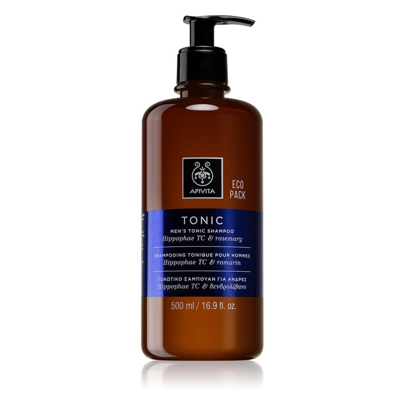 Jag Couture London New York Apivita Men's Tonic Shampoo 500ml bottle, featuring clean design and product label.