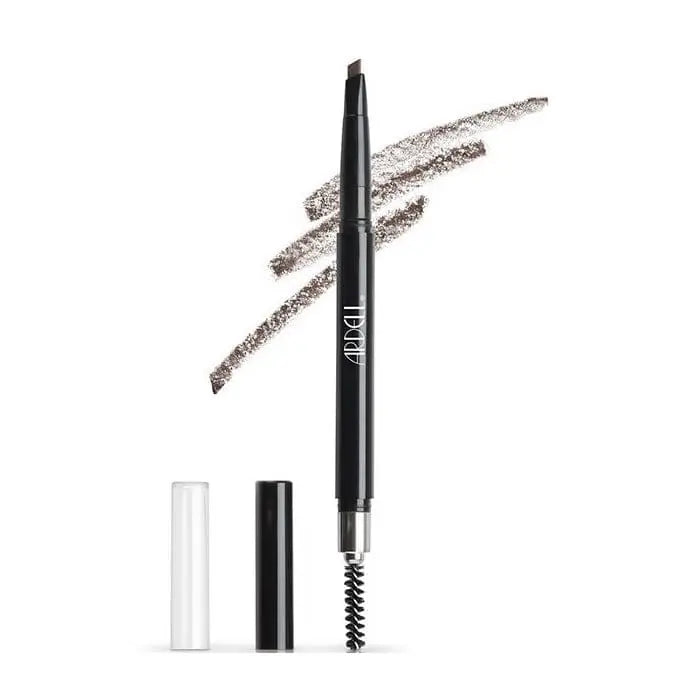 Dark brown Ardell mechanical brow pencil by Jag Couture London - New York, shown with precise application on brow area
