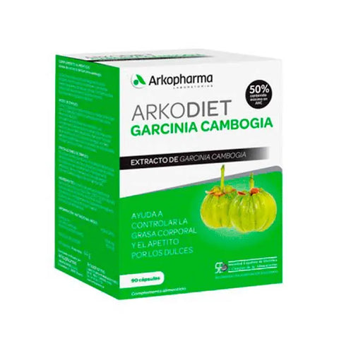 Arkopharma Arkodiet Garcinia Cambogia 90 capsules bottle, dietary supplement for weight management, by Jag Couture London New York.