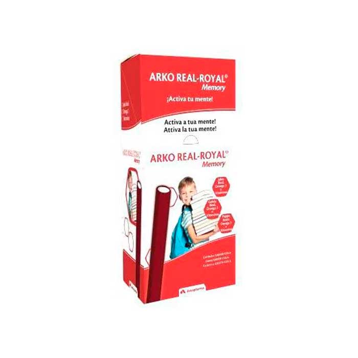 Arkopharma Arkoreal Memory Jelly with Vitamin and Omega-3 in cola flavor, 50 bars, shown in the image.