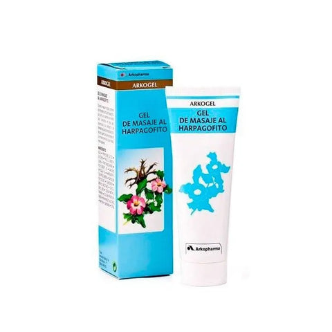 Arkopharma Harpagofito Massage Gel in a 80ml tube, designed for soothing muscle relief, by Jag Couture London New York.