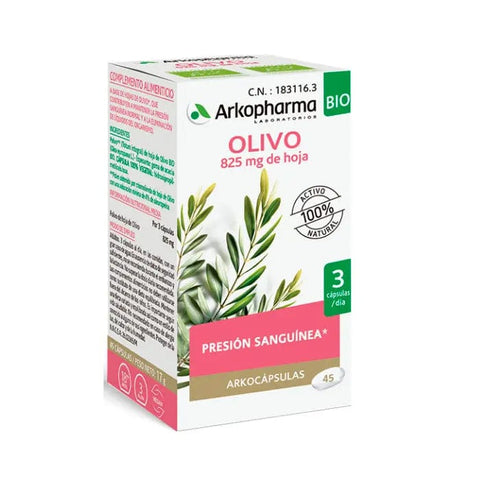 Arkopharma Olive Tree capsules by Jag Couture London - New York, showing a bottle of 48 herbal supplement capsules.