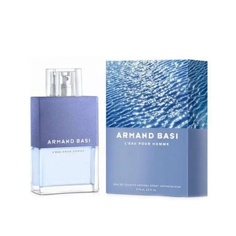 Armand Basi L'eau Pour Homme Eau De Toilette Spray 75ml by Jag Couture London - New York, bottle with sleek design and fragrance label