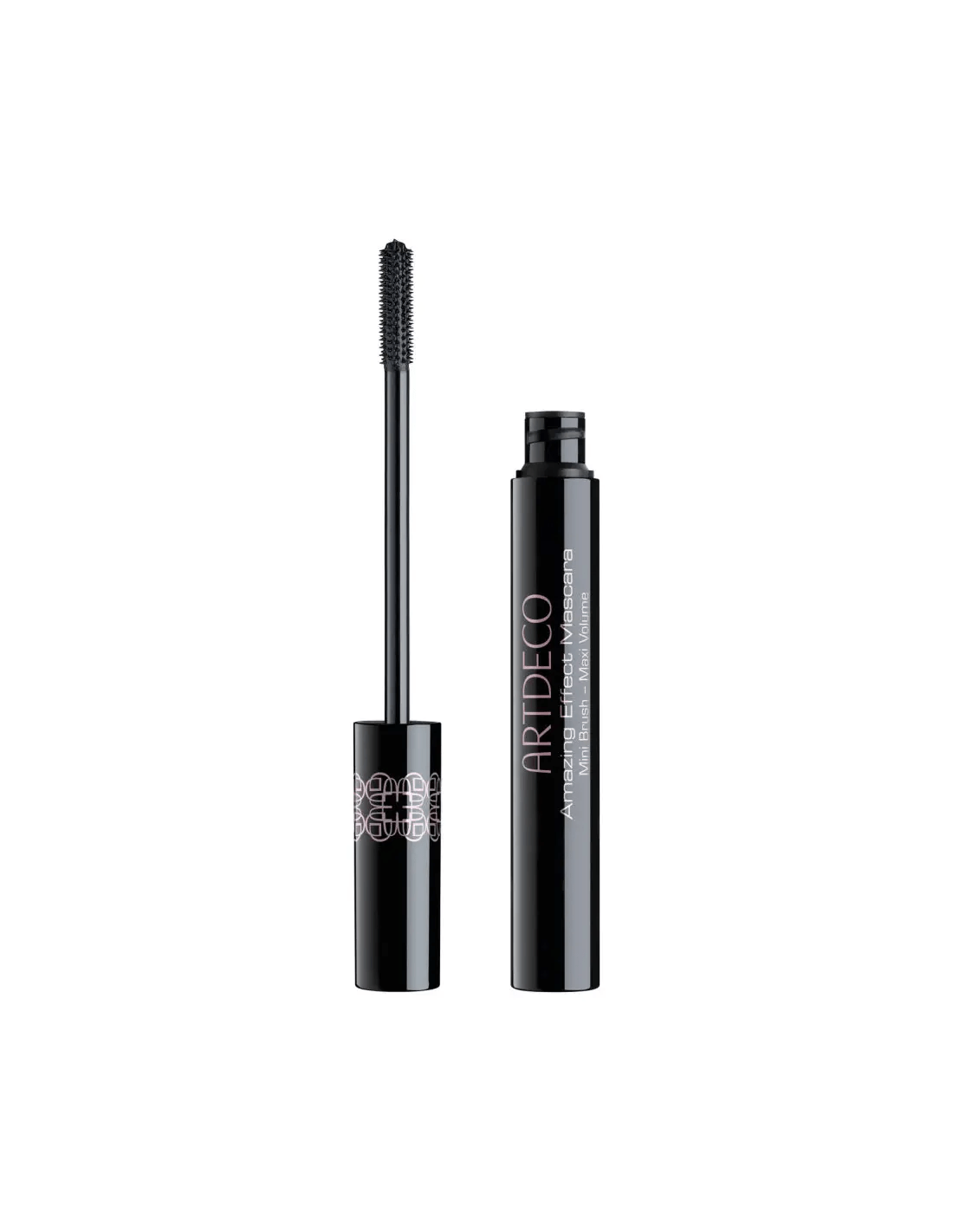 Artdeco Masc Amazing Effect 1p3 mascara tube with black and silver design, showcasing the product's packaging.