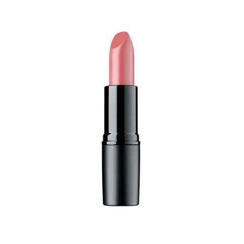 Artdeco Perfect Mat Lipstick in shade 165 Rosy Kiss, showing a smooth, matte pink lipstick bullet on a neutral background.
