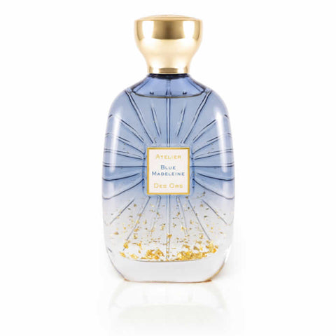 Atelier Des Ors Blue Madeleine Eau de Parfum spray 100ml, featuring a sleek bottle with a deep blue hue and elegant design.