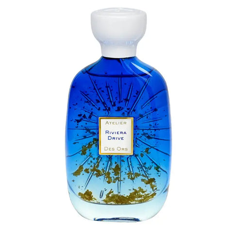 Atelier Des Ors Riviera Drive Eau De Parfum spray in a 100ml bottle, featuring elegant packaging and fragrance details.