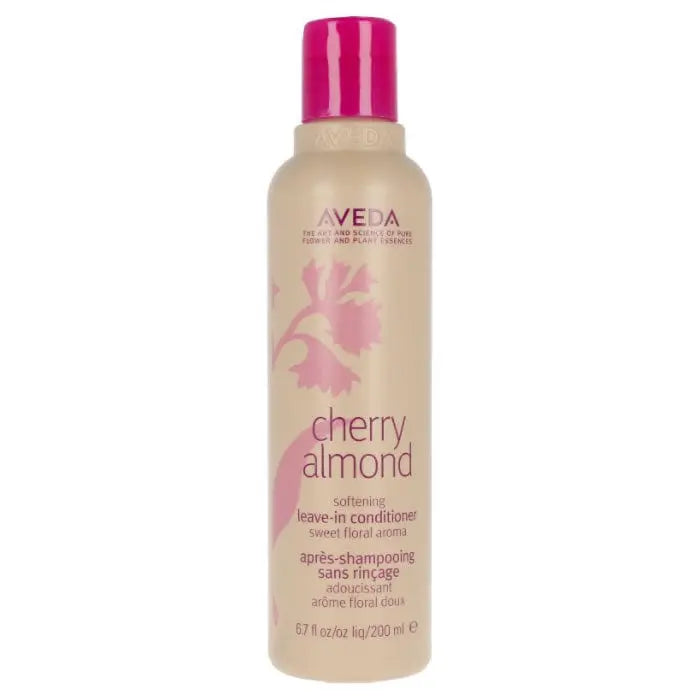 Aveda Cherry Almond Softening Leave-In Conditioner in 200ml bottle, with cherry almond scent and nourishing formula, by Jag Couture London.