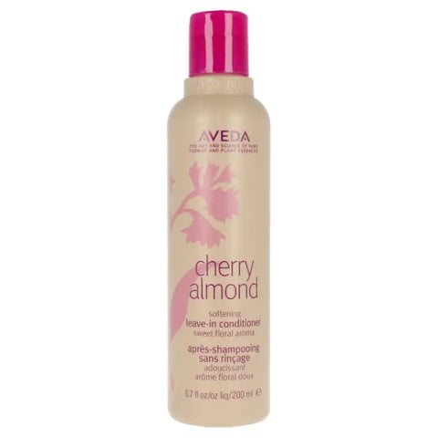 Aveda Cherry Almond Softening Leave-In Conditioner in 200ml bottle, with cherry almond scent and nourishing formula, by Jag Couture London.