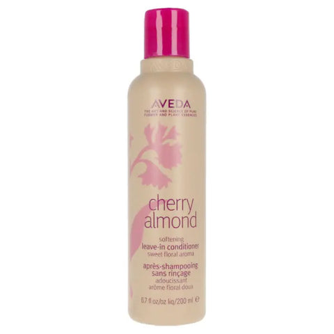 Aveda Cherry Almond Softening Leave-In Conditioner bottle by Jag Couture London, featuring cherry almond scent and 200ml size.