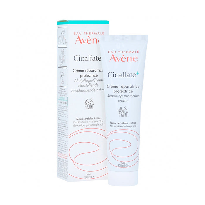 Avène Cicalfate Repairing Protective Cream in 100ml jar, designed to soothe and protect skin with nourishing formula.